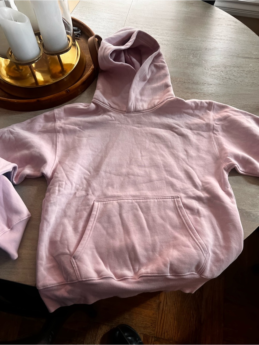 Aritzia Cropped Pink Hooded Sweat fleece, Perfect Fit Sweatshirt